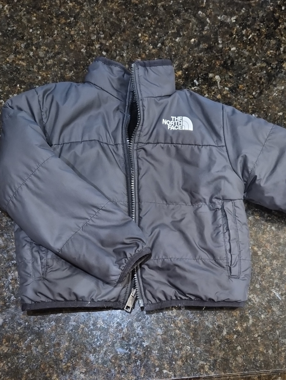 The North Face Kids Black Puffer Jacket with Logo